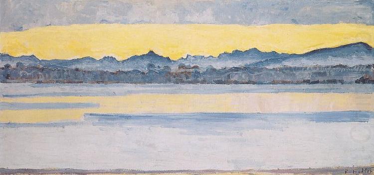 Genfersee mit Mont-Blanc in der Morgendammerung, Ferdinand Hodler